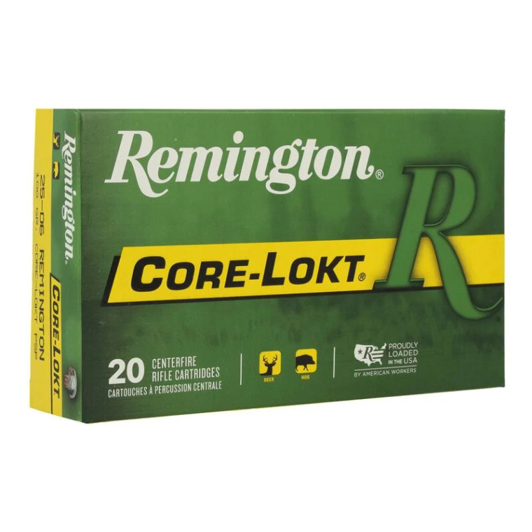Remington Core Lokt 3,230 fps 25-06 Remington 100 Grain Pointed Soft Point Rifle Ammunition