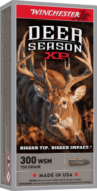 Winchester .300 Winchester Short Magnum, 150 Grain Deer Season XP, Rifle Ammunition - Box