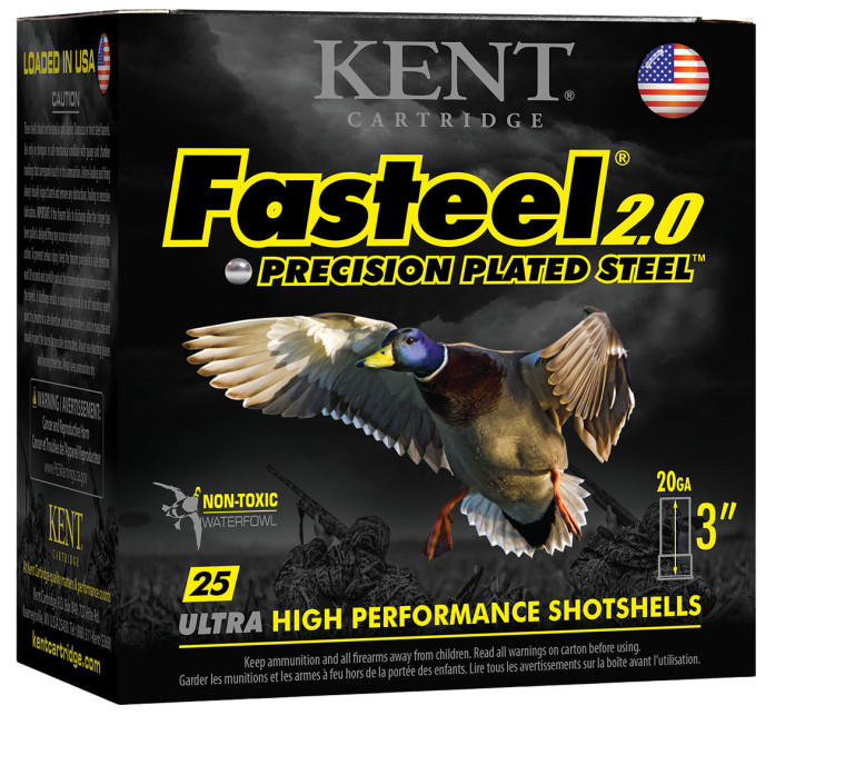 KENT Fasteel 2.0 1,550 fps 20 Gauge 3" 7/8 oz. #2 Steel Shot Shotgun Ammunition