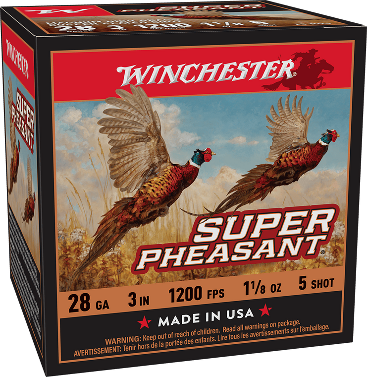 Winchester Super Pheasant, 28 Gauge 3 in. 1-1/8 oz. #5 Copper Plated Lead Shot, Shotgun Ammunition