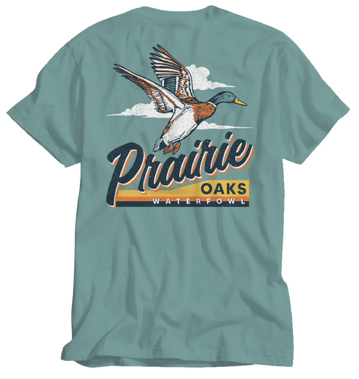 Men's Retro Duck Short Sleeve Graphic Tee Shirt by Prairie Oaks Waterfowl