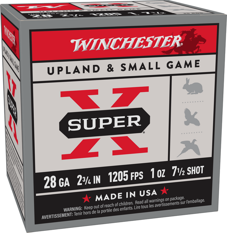 Winchester Super-X 28 Gauge 2-3/4 in. 1 oz. #7.5 Shot, Shotgun Ammunition - Box