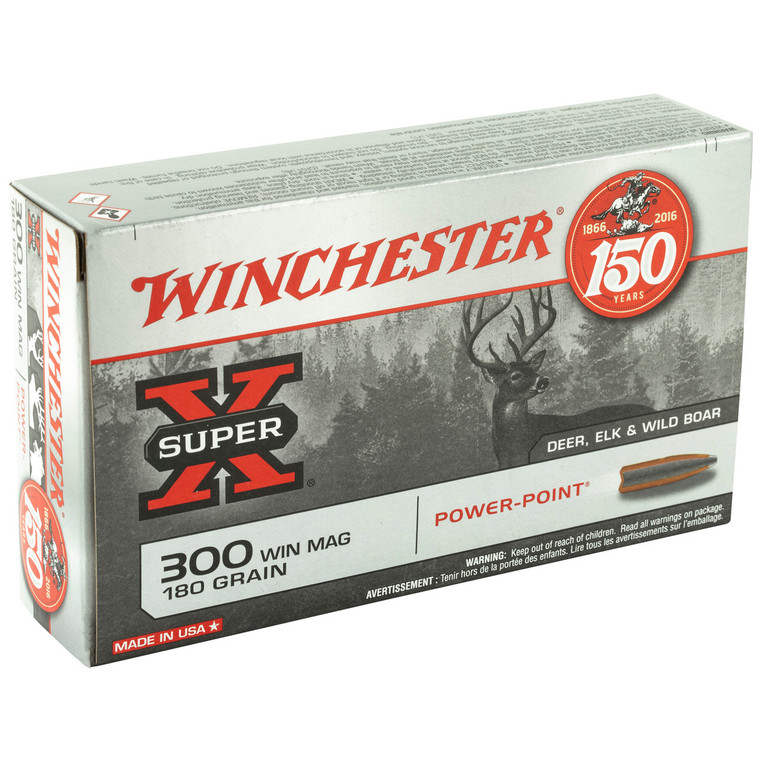 Winchester Super X 2,960 fps 300 Winchester Magnum 180 Grain Power Point Rifle Ammunition