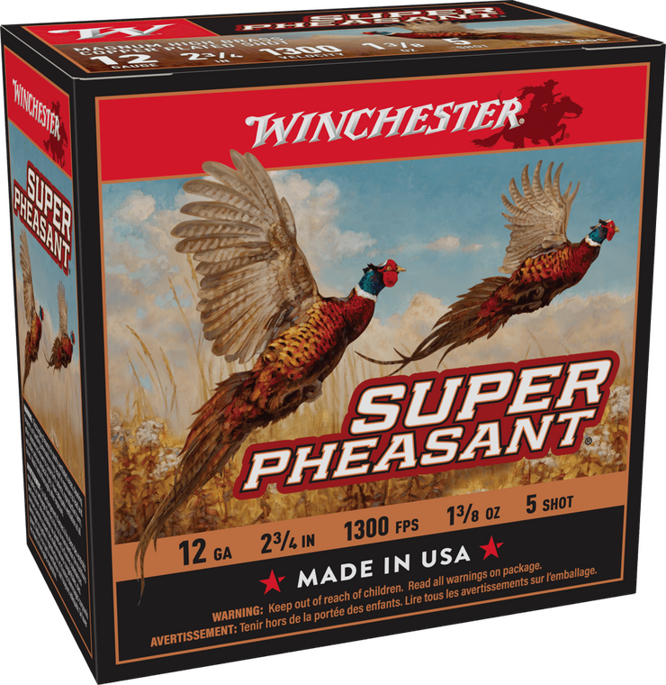 Winchester Super Pheasant, 12 Gauge 2-3/4 in. 1-3/8 oz. #5 Lead, Shotgun Ammunition - Box