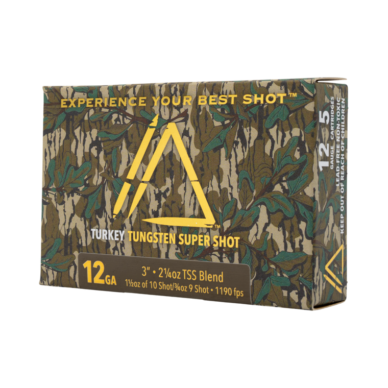 Apex Mossy Oak Greenleaf TSS 1,190 fps 12 Gauge 3" 1/4 oz. #9 and 10 Blended Shot Shotgun Ammunition
