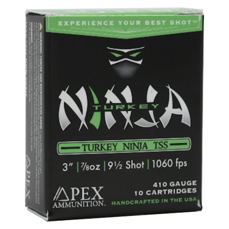 Apex Turkey Ninja TSS 410ga 3" 7/8oz #9.5 Shot Turkey Hunting Shotgun Ammunition Apex Turkey Ninja TSS 410ga 3" 7/8oz #9.5 Shot Turkey Hunting Shotgun Ammunition