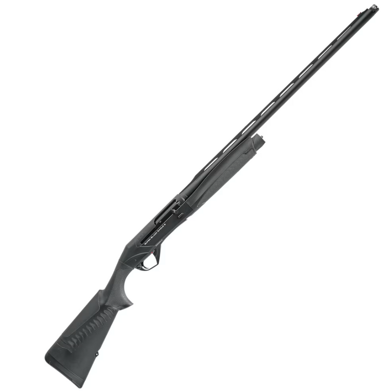 Benelli Super Black Eagle 3 B.E.S.T. 12 Gauge Semi-Automatic Shotgun with 28-inch Crio Barrel, 3-1/2-inch Chamber, Black Synthetic Finish, Inertia Driven System, B.E.S.T. Coating, ComforTech 3 Recoil Reduction, Fiber Optic Red-Bar Sight, Crio Chokes for Waterfowl Hunting.
