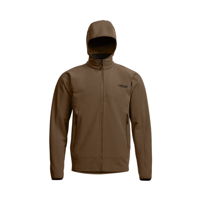 Men's Alpha Fleece Hooded Jacket, by Sitka - Cattail Brown Front