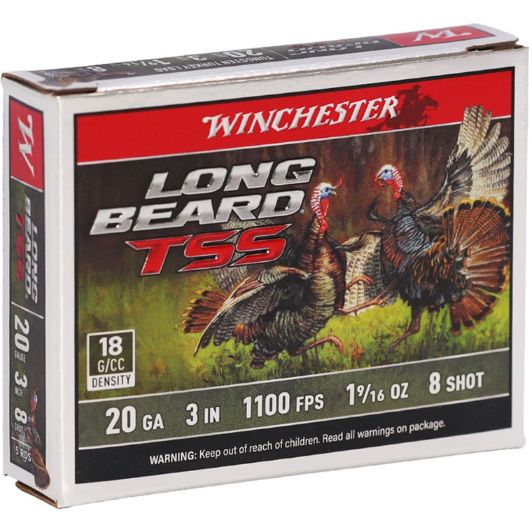 Winchester Long Beard TSS 1,100 fps 20 Gauge 3" 1-9/16 oz #8 Tungsten Super Shot Shotgun Ammunition