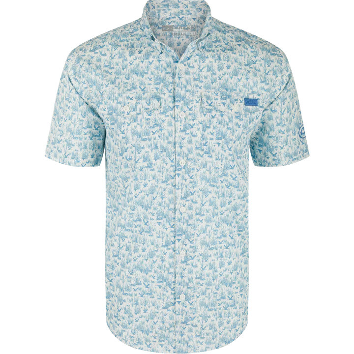 The Cotton Marsh Print Short Sleeve Shirt by Drake Waterfowl
