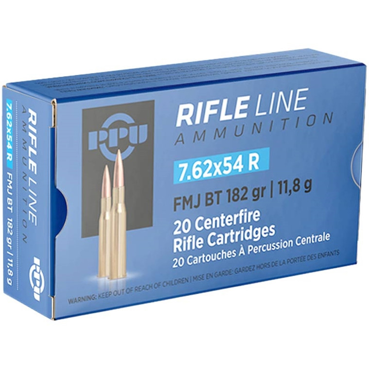 Prvi Partizan 2,624 fps 7.62x54R 182 Grain Full Metal Jacket Boat Tail Rifle Ammunition