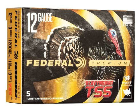 Federal Heavyweight TSS 1200fps 12ga 3" 1-3/4oz #9 Shot Turkey Hunting Shotgun Ammunition