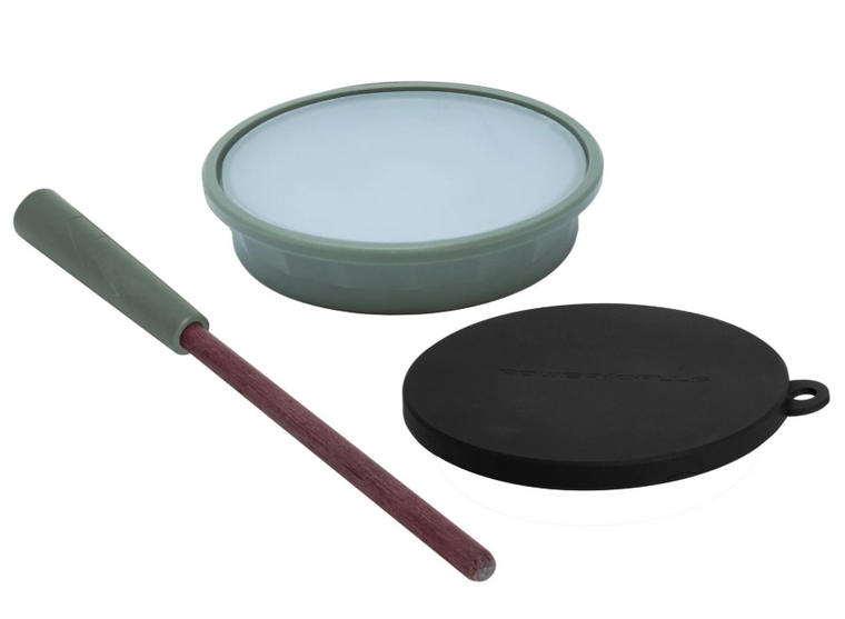 Fuel Friction Call by Power Calls – premium turkey hunting friction call with Crystal or Slate over Glass surface, handcrafted Purple Heart striker, and protective Fuel Cap for realistic turkey sounds.