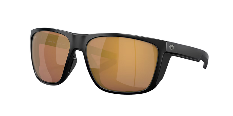 Ferg XL Sunglasses with Matte Black Frames and Gold Mirror Polarized Glass Lenses by Costa Del Mar