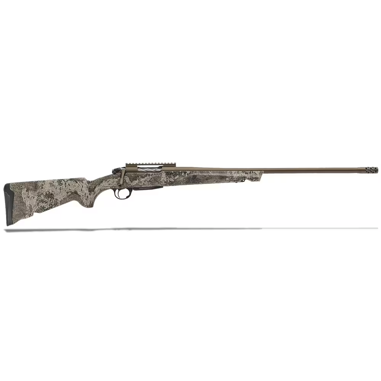 Franchi Momentum Elite 6.5 Creedmoor Spiral Fluted Bolt Action Rifle with 24 Inch Midnight Bronze Threaded Barrel and Brake in True Timber Strata Camo Stock