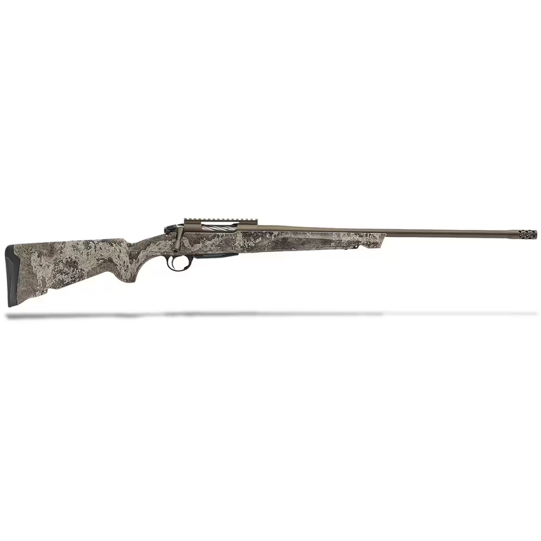 Franchi Momentum Elite 350 Legend Spiral Fluted Bolt Action Rifle with 22 Inch Mid Bronze Threaded Barrel and Brake in Timber Strata Camo Stock