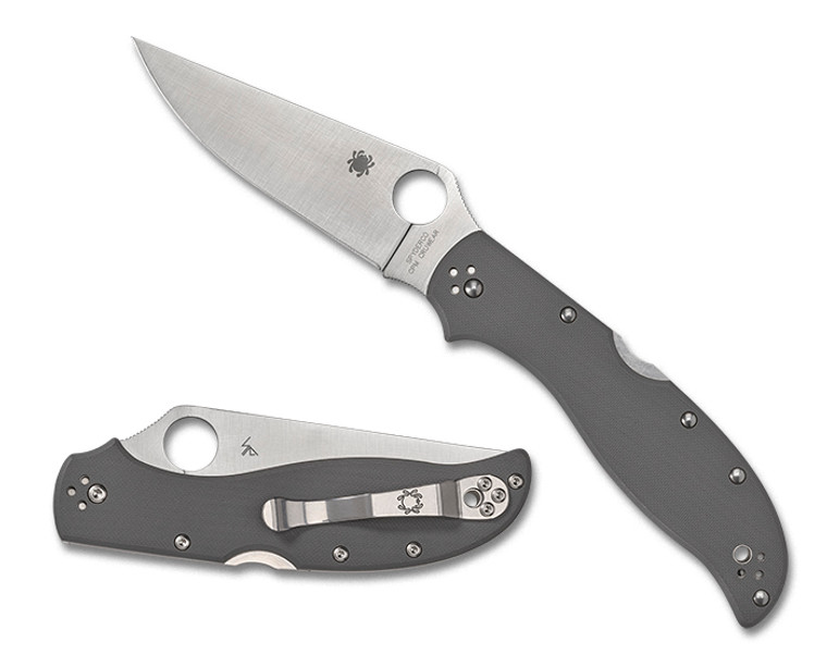 Stretch 2 XL Grey G-10 Knife with CPM Cru Wear Blade by Spyderco