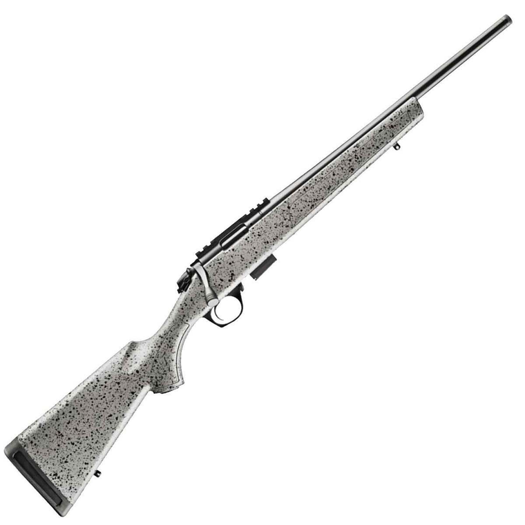 Bergara Micro Rimfire Steel .22 lr Bolt Action Rifle with 20 Inch Carbon Fiber Threaded Barrel in Gray with Black Splatter BMR Stock