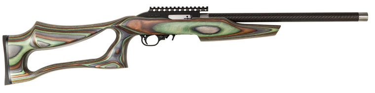 Switchbolt 22lr Semi Auto Rifle with 17 Inch Threaded Carbon Fiber Barrel in Evolution Forrest Camo Stock by Magnum Research