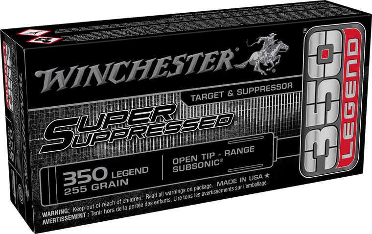 Winchester 350 Legend 255gr FMJOT Super Suppressed Rifle Ammunition