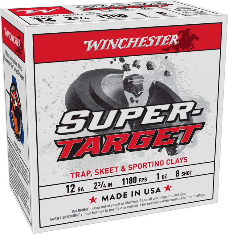 Winchester Super Target 12ga 1180fps 2-3/4" 1oz #8 Shot Shotgun Ammunition