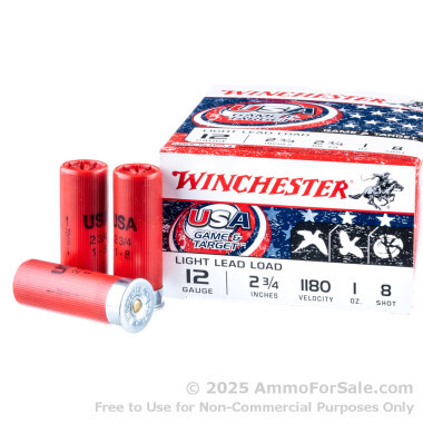 Winchester USA 1180fps 12 Gauge 2-3/4" 1oz #8 Shot Game & Target Shotgun Ammunition