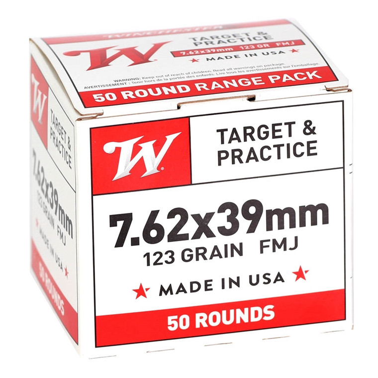 Winchester Target & Practice Range Pack 2,355 fps 7.62x39mm 123 Grain ...