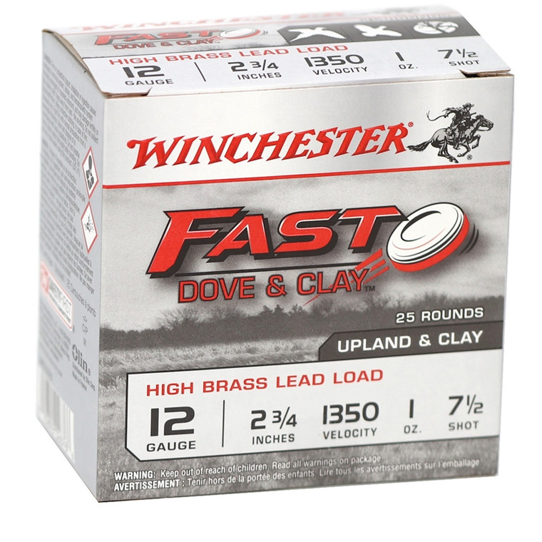 Winchester Fast Dove 1,350 fps 12 Gauge 2-3/4" 1 oz. #7-1/2 Lead Shot Shotgun Ammunition