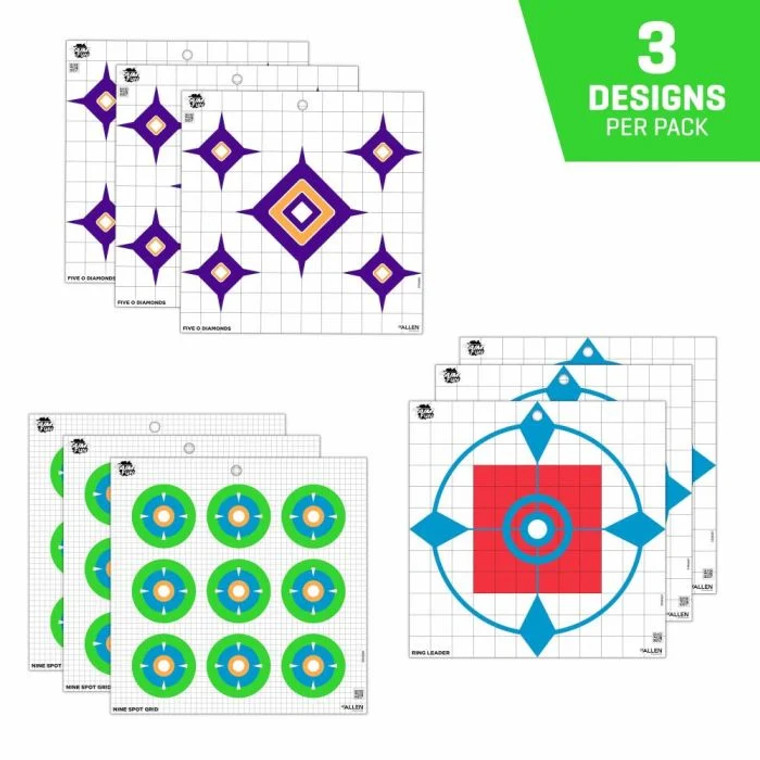 EzAim 12x12 Dialing in More Fun Paper Shooting Targets by Allen Company