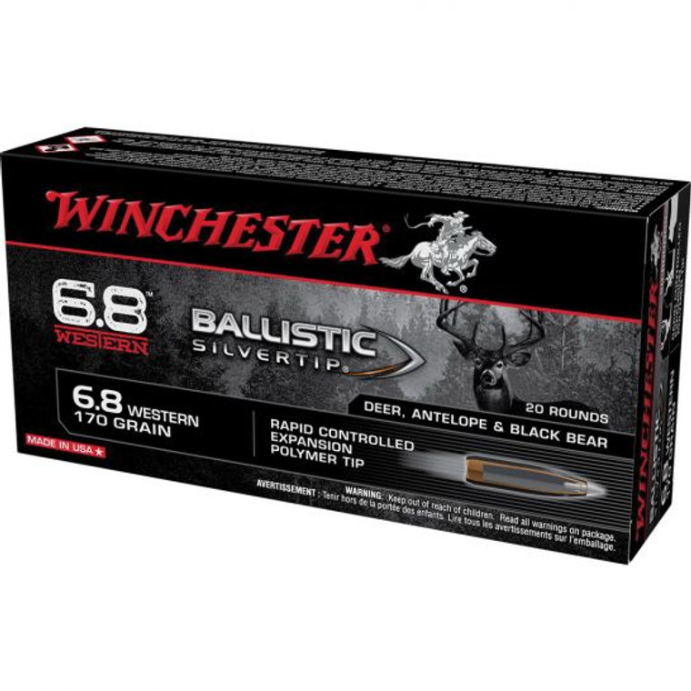 Winchester 6.8 Western 170gr Ballistic Silvertip Rapid Controlled Expansion Rifle Ammunition