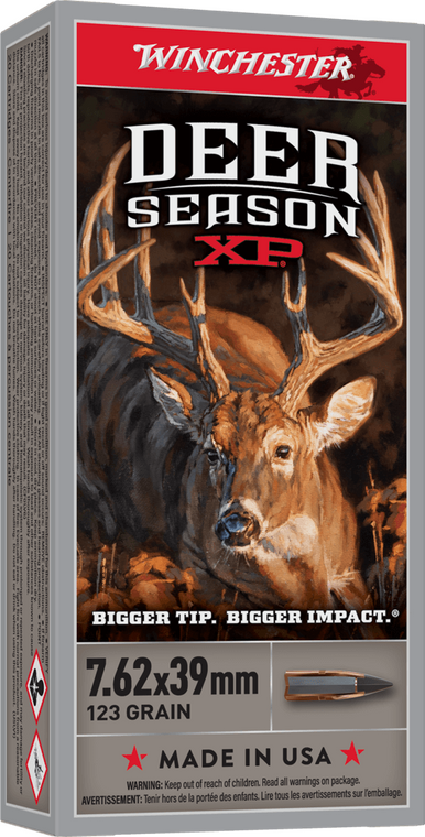 Winchester Deer Season XP 7.62x39mm, 123 Grain Extreme Point, Rifle Ammunition - Box