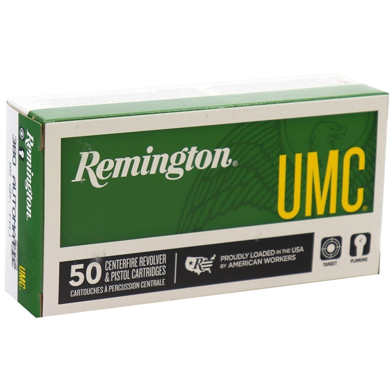 Remington UMC 955 fps 380 ACP 95 Grain Full Metal Jacket Handgun Ammunition