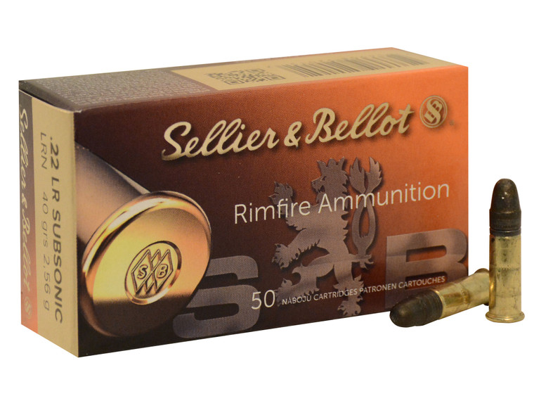 Sellier & Bellot 22lr 40gr Subsonic LRN Rimfire Ammunition