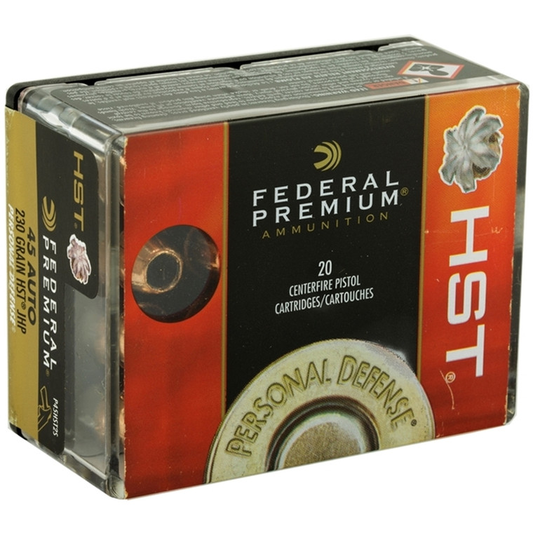 Federal Personal Defense HST 890 fps 45 ACP 230 Grain Jacketed Hollow Point Handgun Ammunition