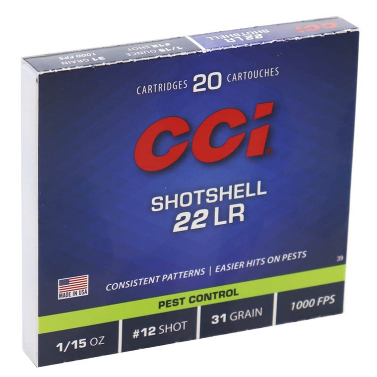 CCI 1,000 fps 22 Long Rifle 31 Grain #12 Shotshell Rimfire Ammunition