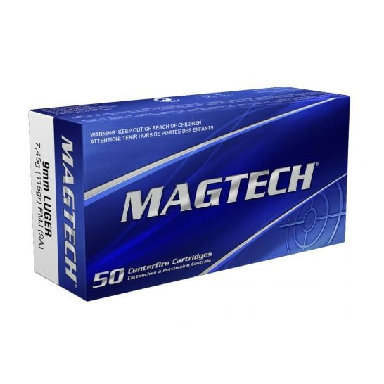Magtech 1,135 fps 9mm Luger 115 Grain Full Metal Jacket Handgun Ammunition