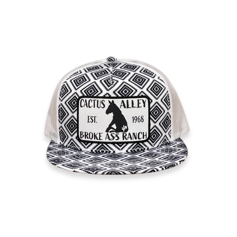 Donkey Cap in Black and White Aztec by Cactus Alley