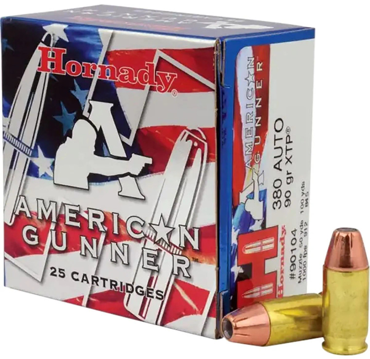 Hornady 380 Auto 90gr XTP American Gunner Handgun Ammunition