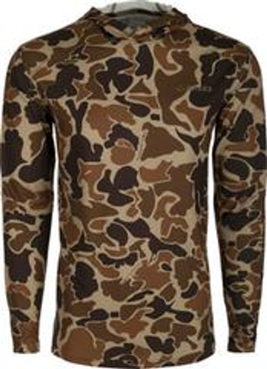 Youth Long Sleeve Performance Camo Crew Hoodie by Drake Waterfowl