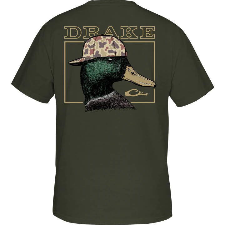 Men's Back Cap Mallard Short Sleeve Graphic Tee Shirt by Drake