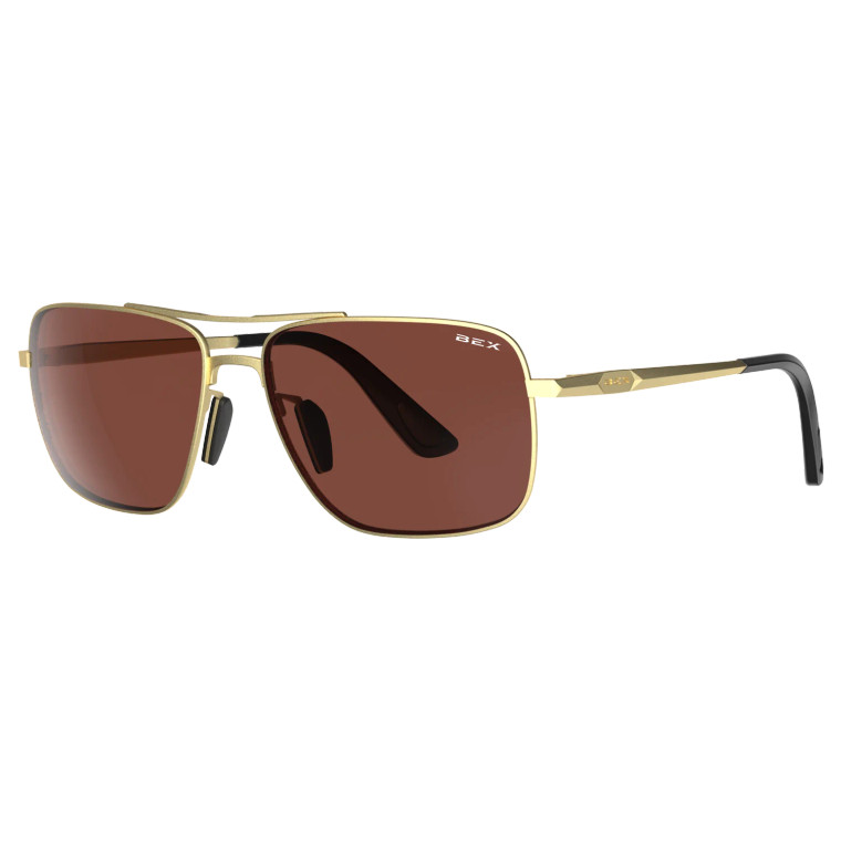Porter Sunglasses in Matte Gold and Brown by BEX Sunglasses