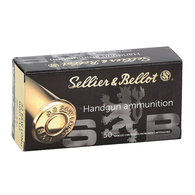 Sellier & Bellot 735 fps 32 Smith & Wesson Long 100 Grain Wadcutter Handgun Ammunition