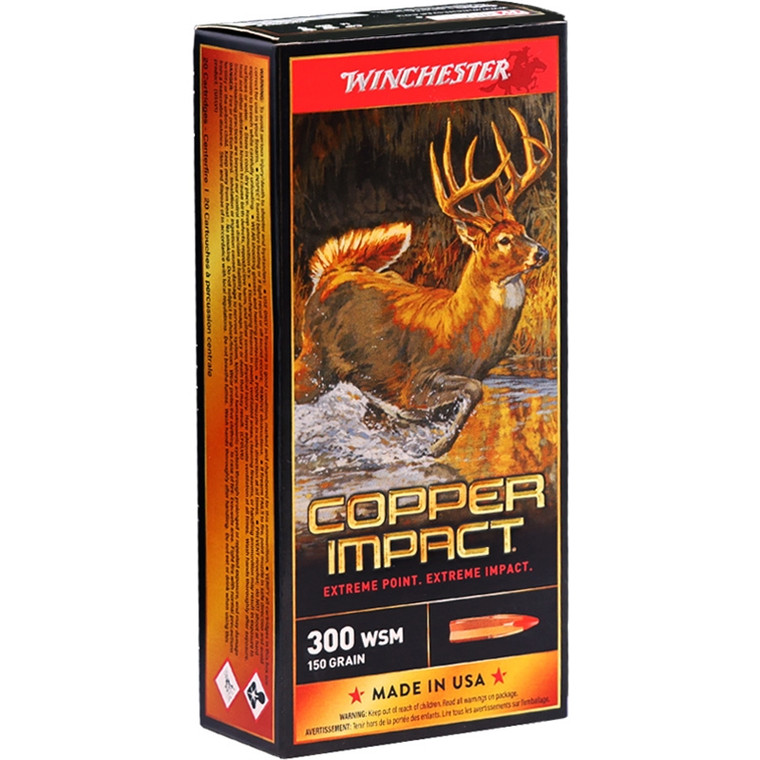 Winchester Copper Impact 3,200 fps 300 Winchester Short Magnum 150 Grain Extreme Point Rifle Ammunition