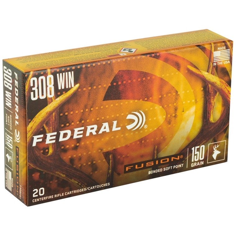 Federal Fusion 2,820 fps 308 Winchester 150 Grain Spitzer Boat Tail Rifle Ammunition