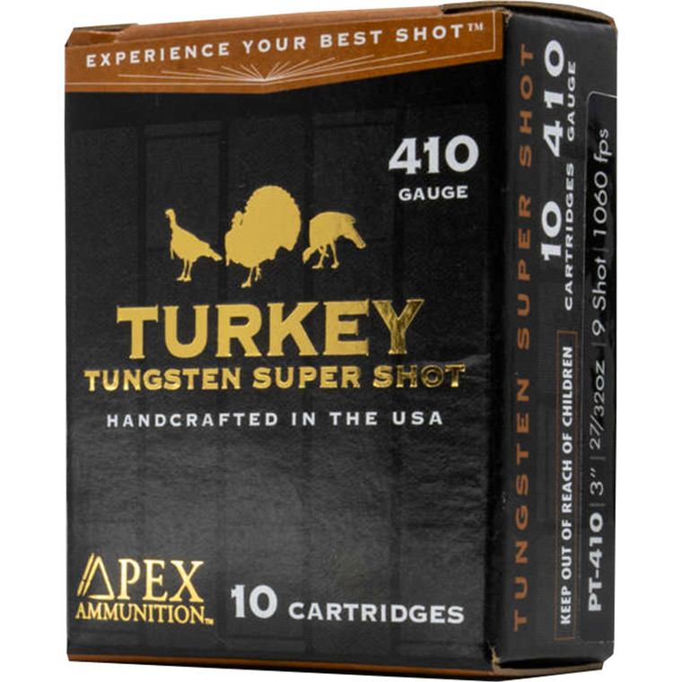 Apex Turkey 1,060 fps 410 Gauge 3 2732 oz. #9 Tungsten Super Shot Shotgun Ammunition