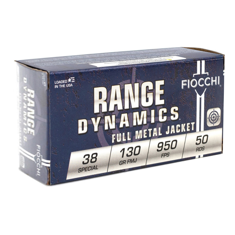 Fiocchi Range Dynamics 950 fps 38 Special 130 Grain Full Metal Jacket Handgun Ammunition
