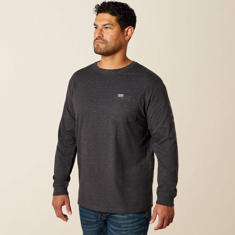 Cotton Strong Standard Logo Tee in Charcoal|Black by Ariat