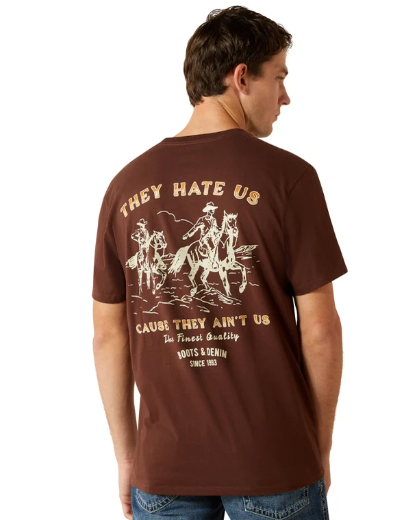 Men's Haters Club Short Sleeve Deep Mahogony Graphic Tee Shirt by Ariat