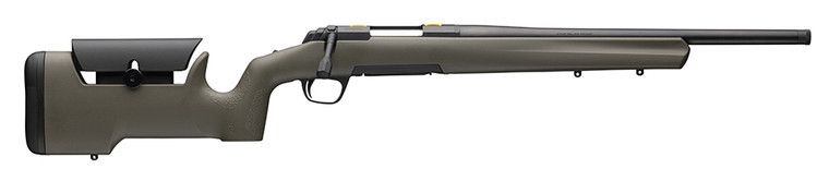 Browning X-Bolt Max SPR OD Green 308 Win Bolt Action Rifle with 18-inch heavy sporter barrel, OD Green composite Max stock, suppressor-ready muzzle, and matte blued finish, ideal for big game hunting and precision shooting.