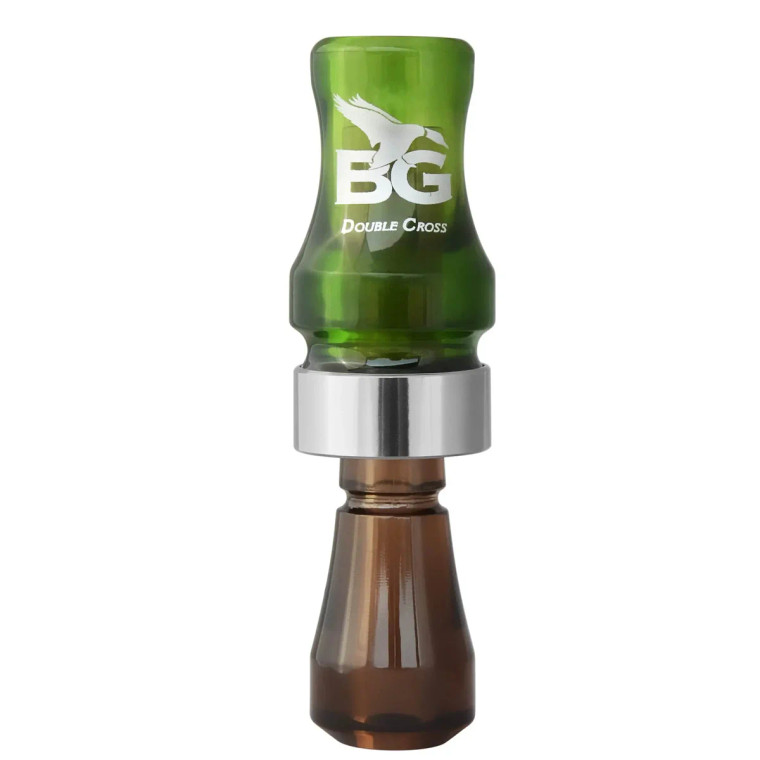 Camo Green/Smoke Double Cross Poly Double Reed Duck Call by Buck Gardner Camo Green/Smoke Double Cross Poly Double Reed Duck Call by Buck Gardner